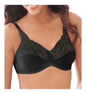 Lilyette by Bali Bra 428 Underwire Minimizer Black 34DD - Picture 1 of 1