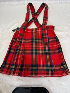 Edinbough Woollen Mill Red Tartan Skirt? Kilt Youth Size 4 Red & Black Plaid - Picture 1 of 10