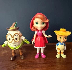 Lote de 3 figuras de acción Disney Goldie and Bear Red Riding, Humpty, Little Pig - Imagen 1 de 5