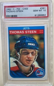 Thomas Steen 1982 OPC #391 Rookie Card PSA 10 Pop 21 Winnipeg Jets Legend - Picture 1 of 2