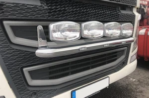 Chrome Stainless Grill Bar + White LEDs + Jumbo Spots To Fit Volvo FM5 2021+ - Picture 1 of 7