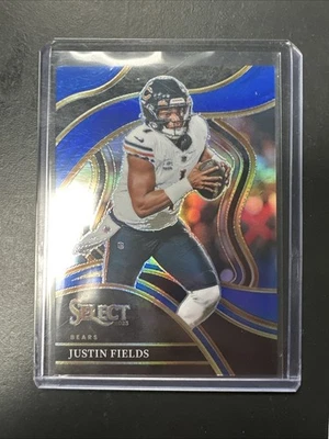 2023 Panini Select - Club Level Justin Fields #249 Blue Prizm /99 - Image 1 of 3
