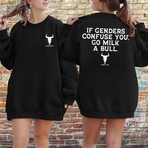 Sudadera Combat Iron If Genders Confuse You Go Milk A Bull sudadera con capucha divertida - Imagen 1 de 7