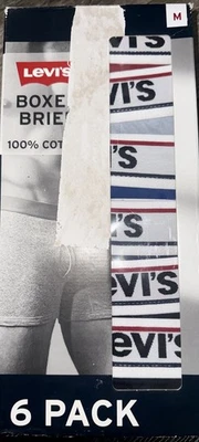 Levi's 6-пара мужской боксер трусы 100% хлопок 6» по внутреннему шву мухи спереди (A) ~ M (32-34) - Изображение 1 из 4