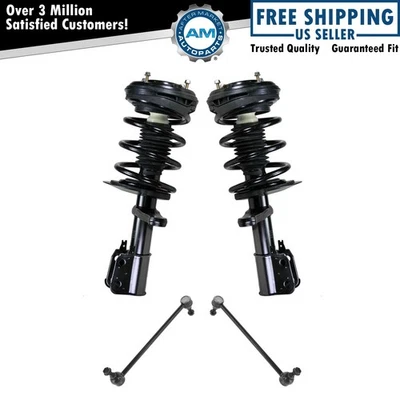 4 Piece Suspension Kit Complete Strut & Spring Assemblies w/ Sway Bar End Links Foto 1 de 4