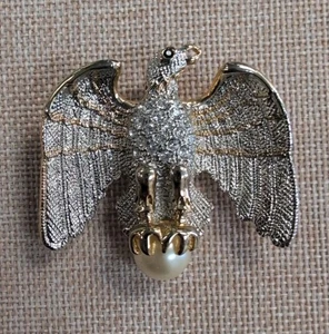 Adler Brosche/Anhänger gold und silberfarben - Bild 1 von 7