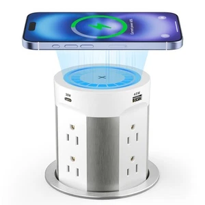 Pop Up Outlet for Countertop Kitchen, 15W Wireless Charger, 75W USB C Counter... - Picture 1 of 8