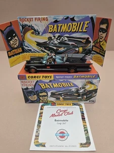 CORGI Batmobile 267 Gloss Black Model Club re-issue - MINT - Picture 1 of 1