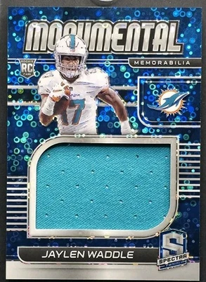 Jaylen Waddle 2021 Spectra Monumental Memorabilia Neon Blue /60 RC PATCH 🔥 - Image 1 of 2