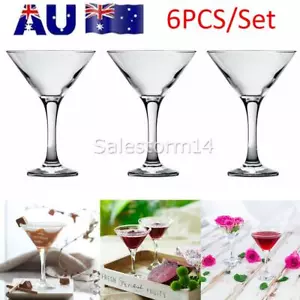 6x Martini Cocktail Drinking Party Glasses - Picture 1 of 8