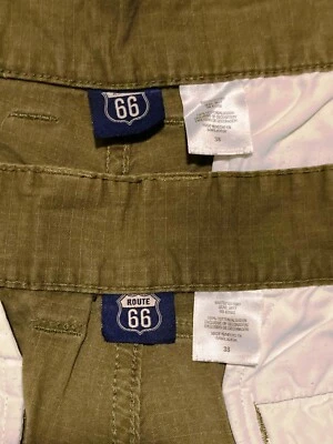 Pantalones Cortos Carga Hombre Route 66 2 Pares, 38" y 39" Verde Diseño Multibolsillo Exterior Foto 1 de 4