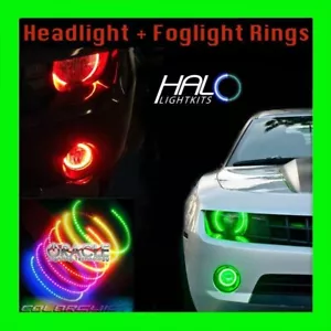 2010-2013 ORACLE CHEVY CAMARO (NON-RS) COLORSHIFT LED HEADLIGHT+FOG HALO SET - Picture 1 of 11