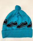 BOBBLE/BEANIE HAT with TRAINERS, Turquoise/Black, Sports, Cosy & Fun, L, FREEp&p