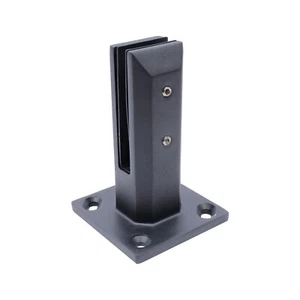 Black Stainless Steel Pool Glass Fence Clamps, Marine Grade Mount Brackets - Picture 1 of 6