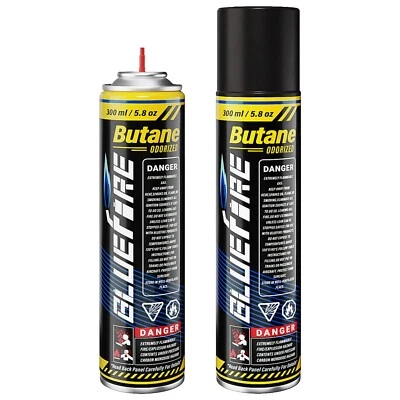 Bluefire Can Gas Refill Butane Fuel & 5 Nozzle adapter Refined 300ml 10.56 fl oz - Image 1 of 4