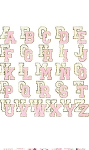 52 Pieces Chenille Letter Patches A-Z Iron on Patches Gold Glitter Border Repair - Picture 1 of 7