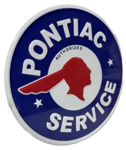 Pontiac Service FULLY EMBOSSED Sign wall decor 11.75 " inch Made in USA - Picture 1 of 6