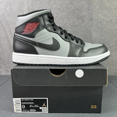 Zapatillas Air Jordan 1 Mid SOMBRA ROJA Talla 9 Para Hombre Gris Negro Foto 1 de 4