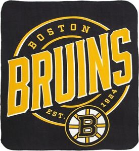 NHL Boston Bruins Rolled Fleece Blanket 50" by 60" Style Called Campaign
