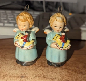 Vintage Hummel Christmas Tree Ornaments PAIR Angel Hobby Horse - Picture 1 of 3