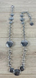 Cintura maglia catena tono argento vintage - stile medaglione dichiarazione - vita regolabile - Foto 1 di 8