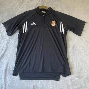 Adidas Real Madrid Vintage 2002 Training Top Quarter Zip Black Size M - Picture 1 of 14