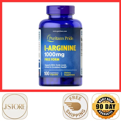 Puritan's Pride L-arginina 1000 mg cápsulas, 100 unidades, blanco Foto 1 de 4