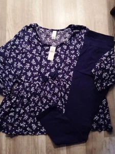 NWT Justice Girls Outfit Ditsy Floral Top/ Leggings Size 16 18 20 READ (9) - Picture 1 of 3