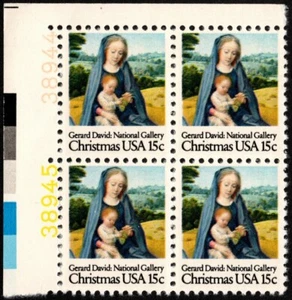 US Stamp Scott # 1799 Mint NH Block - 15 Cents Madonna & Child 1979 Christmas - Picture 1 of 1