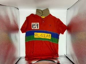 Raro Polo De Colección Ralph Lauren Clase C1 RL Rafting Rayas Polo Años 2000 Rojo L - Imagen 1 de 13