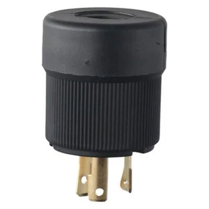 Black Locking Male Plug Polycarbonate Power Inlet Diesel Generators - Picture 1 of 11