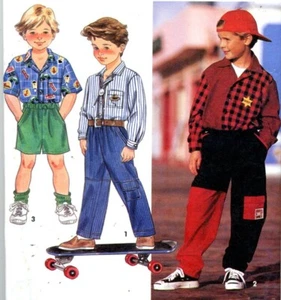Cut Sewing Pattern Toddlers Boys Shirt, Pullon Shorts Pants Size 3-6 (cut 6) - Picture 1 of 2
