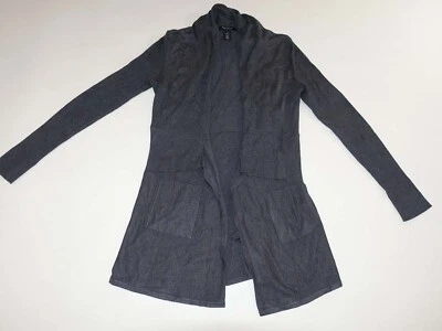 Cárdigan suéter gris medio WHBM M White House Black Market para mujer frente abierto Foto 1 de 4