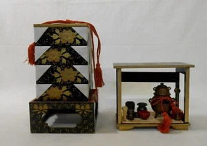 805 Japanese Tea-Things CHADOGU & Tiered Food Boxes / Ornament for HINA Doll - Picture 1 of 9