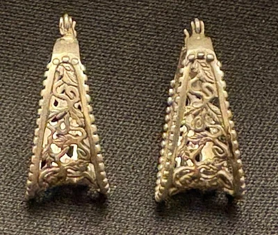 Pendientes de aro Jezlaine Jez de plata esterlina diseño de trabajo abierto 925 con bisagra cierre trasero Foto 1 de 4