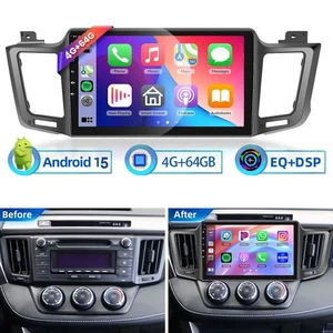 4+64GB For Toyota RAV4 2013-2019 Android 15 Car Stereo Carplay GPS DSP IPS Radio - Picture 1 of 24