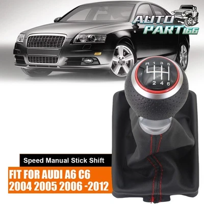 Pomo de cambio de marchas de 6 velocidades con bota polaina para Audi A4 S4 B8 S Line 2007-2014 Foto 1 de 4