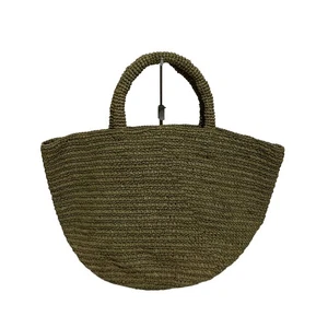 Auth Sans-Arcidet capycee bag A1506PBG635 Khaki Raffia Cotton - Tote Bag - Picture 1 of 8