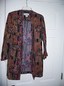 Chaqueta de Carrera Larga Meryl Fashions LTD Talla 10 Mezcla de Algodón Mangas 3/4 De Colección - Imagen 1 de 1