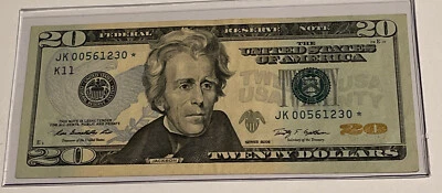 US Fancy Star Error Note Serial Twenty Dollar Replacement Duplicate Ink Fed $20 - Image 1 of 2