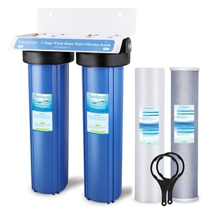 Sistema de filtro de agua para toda la casa Geekpure 2 etapas puerto 1" 4,5"" x 20"" con carbono PP - Imagen 1 de 11