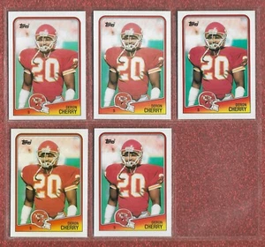NM-MINT OR BETTER (5) CARD LOT 1988 TOPPS #371 DERON CHERRY CHIEFS RUTGERS - Picture 1 of 1