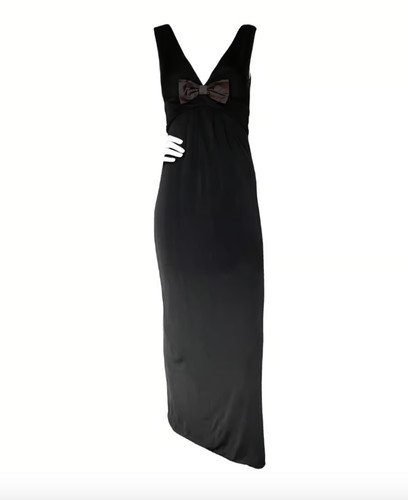 Maxi abito nero Moschino con fiocco Taglia XS S