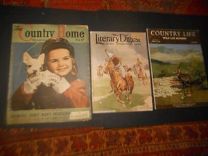 3 Lot Dec 1938 The COUNTRY HOME Magazine 1973 Wild Life + 1934 LITERARY DIGEST - Picture 1 of 1