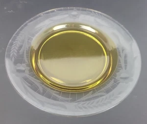 Piatti in vetro boemo giallo su trasparente inciso floreale 7,5" (3) - Foto 1 di 5