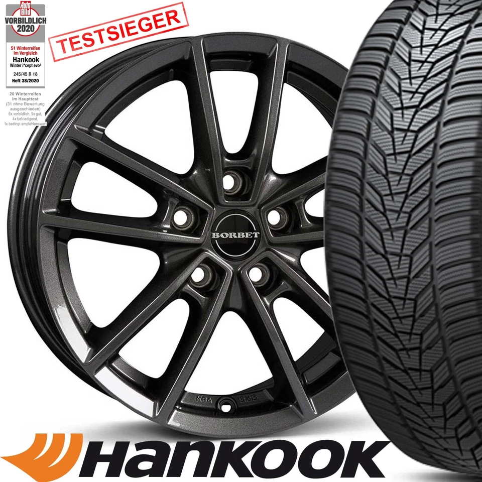 Borbet 245/45 Hankook iCept W330 18 Zoll Winterräder
