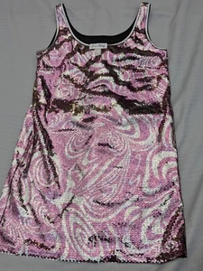 VTG Joseph Ribkoff Womens Sz 8 Mini Sequin Tank Dress Sleeveless Club Swifty Y2K - Picture 1 of 8