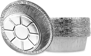 6'' Inch round Tin Foil Cake Pans Disposable Aluminum, Freezer & Oven Safe - for - Picture 1 of 6