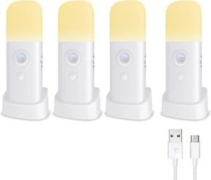 Motion Sensor Night Lights Indoor, Rechargeable Night Light Battery Powered, Por - Picture 1 of 8