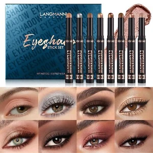 8pcs Eye Shadow Pen Eyeshadow Pencil Shimmer Eyeshadow Stick Makeup Cream - Picture 1 of 13